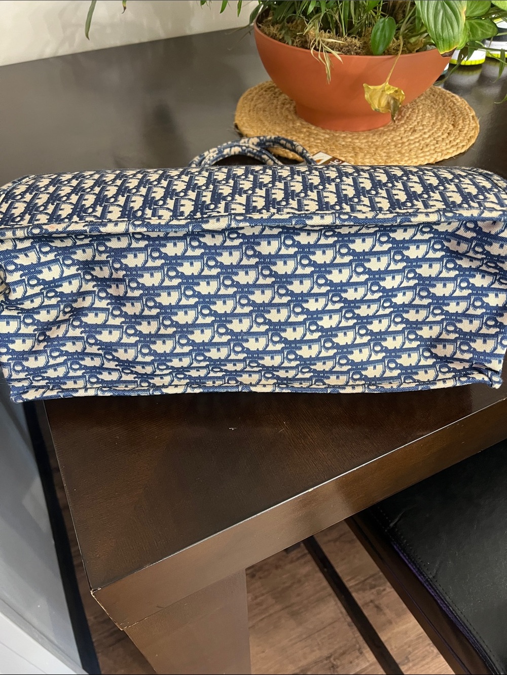 Christian Dior Blue and White Canvas Tote - Picture 6 of 11